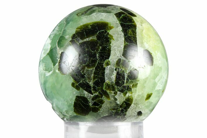 Polished Prehnite With Epidote Sphere #369435